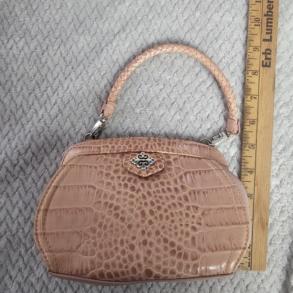 RETIRED BRIGHTON PETAL PINK CROC EMBOSSED HANDBAG NO STRAP - Picture 8 of 9